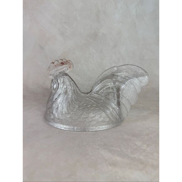 EAPG Antique Glass Challinor Taylor Rooster on Nest Hen on Nest Top Only - Picture 3 of 11